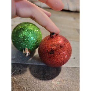 Glitter red green set Xmas Decor ornament ball